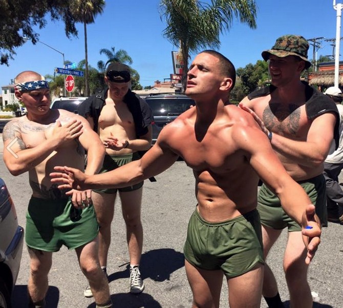 Shirtless Military Men Walk To Raise Awareness For PTSD